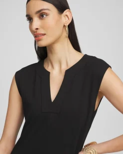 Trapunto Placket Midi Dress