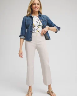 Trapunto Straight Leg Cropped Pants