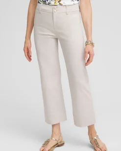 Trapunto Straight Leg Cropped Pants