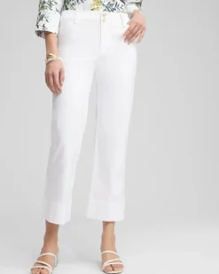 Trapunto Straight Leg Cropped Pants