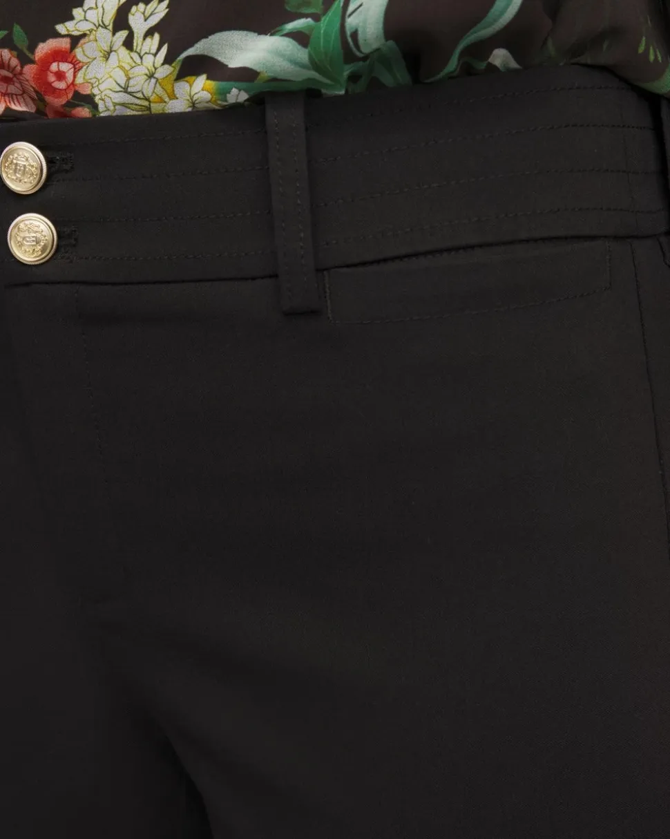 Trapunto Wide Leg Cropped Pants