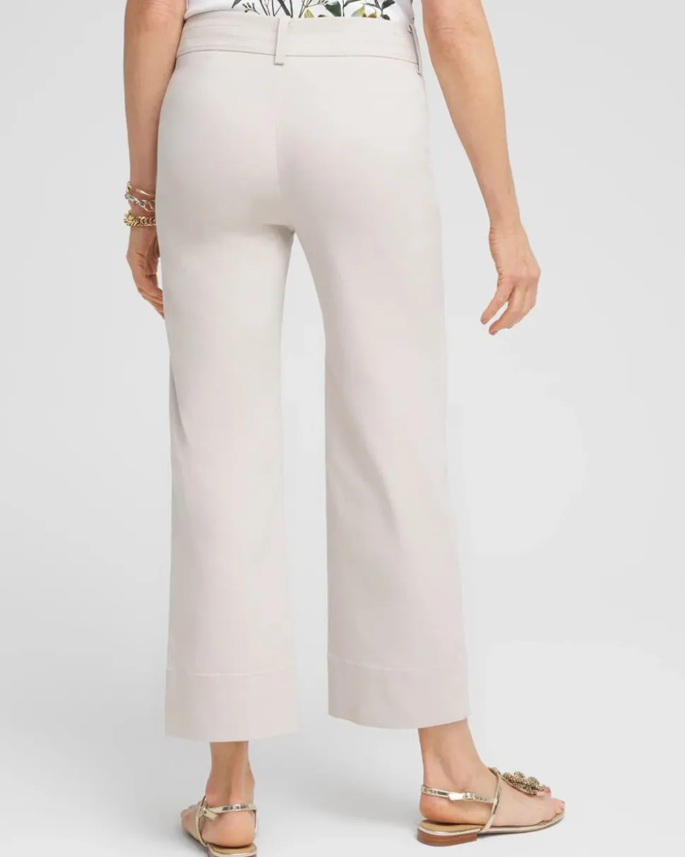 Trapunto Wide Leg Cropped Pants