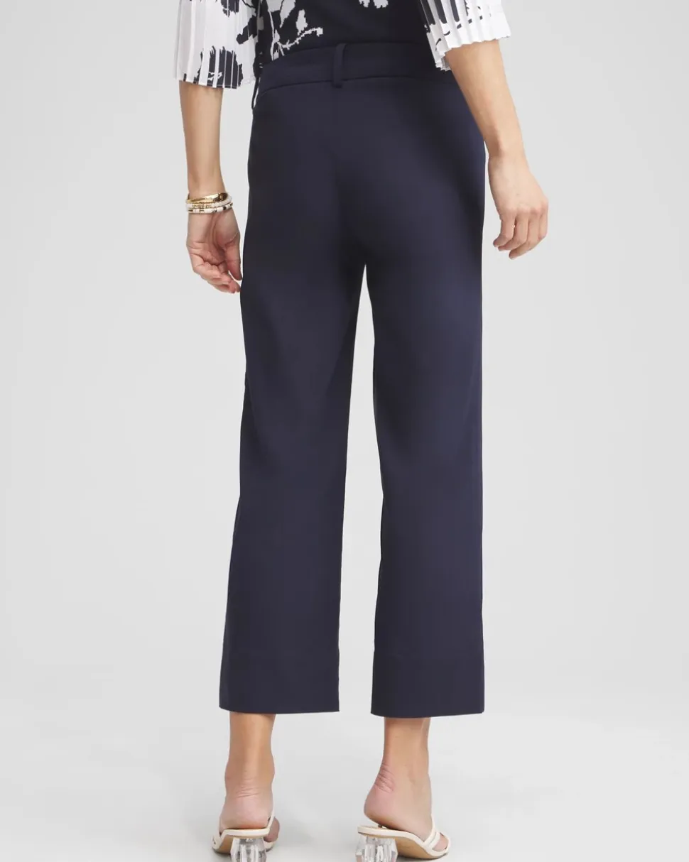 Trapunto Wide Leg Cropped Pants