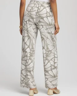 Travelers™ Abstract Leaf Print Knit Wide-Leg Pants
