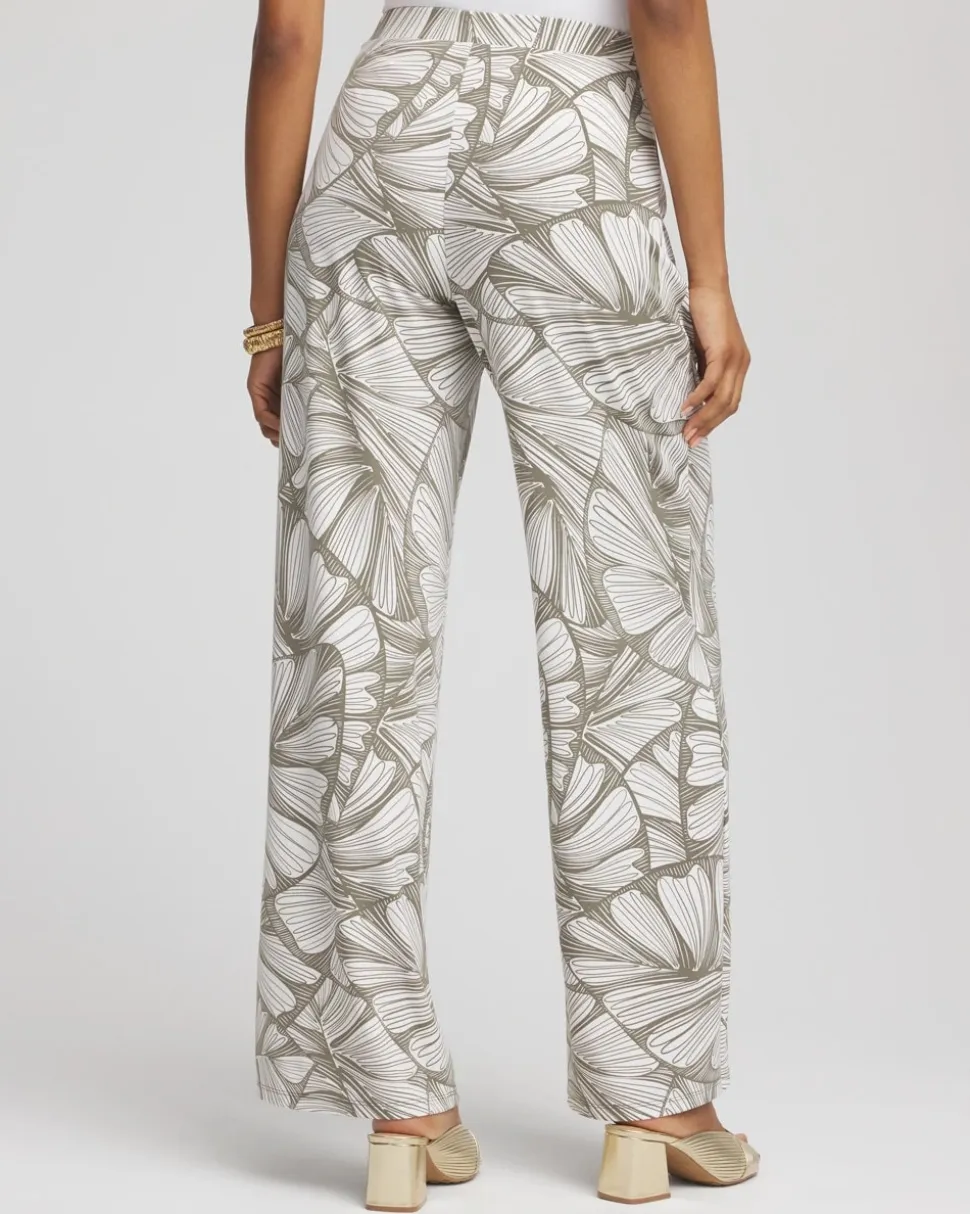 Travelers™ Abstract Leaf Print Knit Wide-Leg Pants