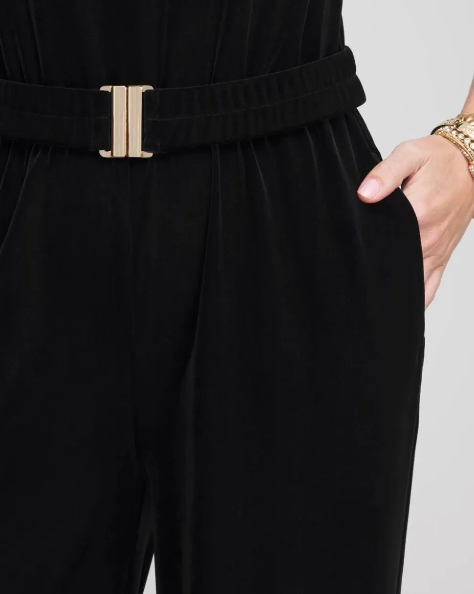 Travelers™ Belted Velvet Jumpsuit