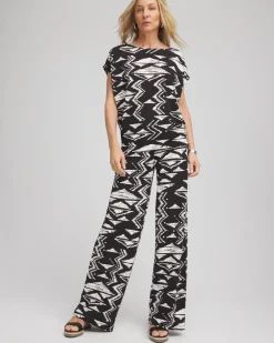 Travelers™ Crinkled Knit Wide-Leg Pants