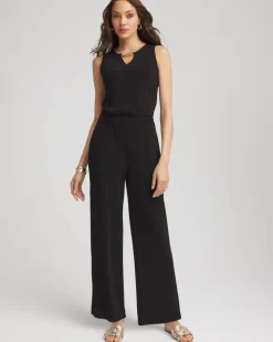Travelers™ Jersey Knit Chain-Trim Jumpsuit