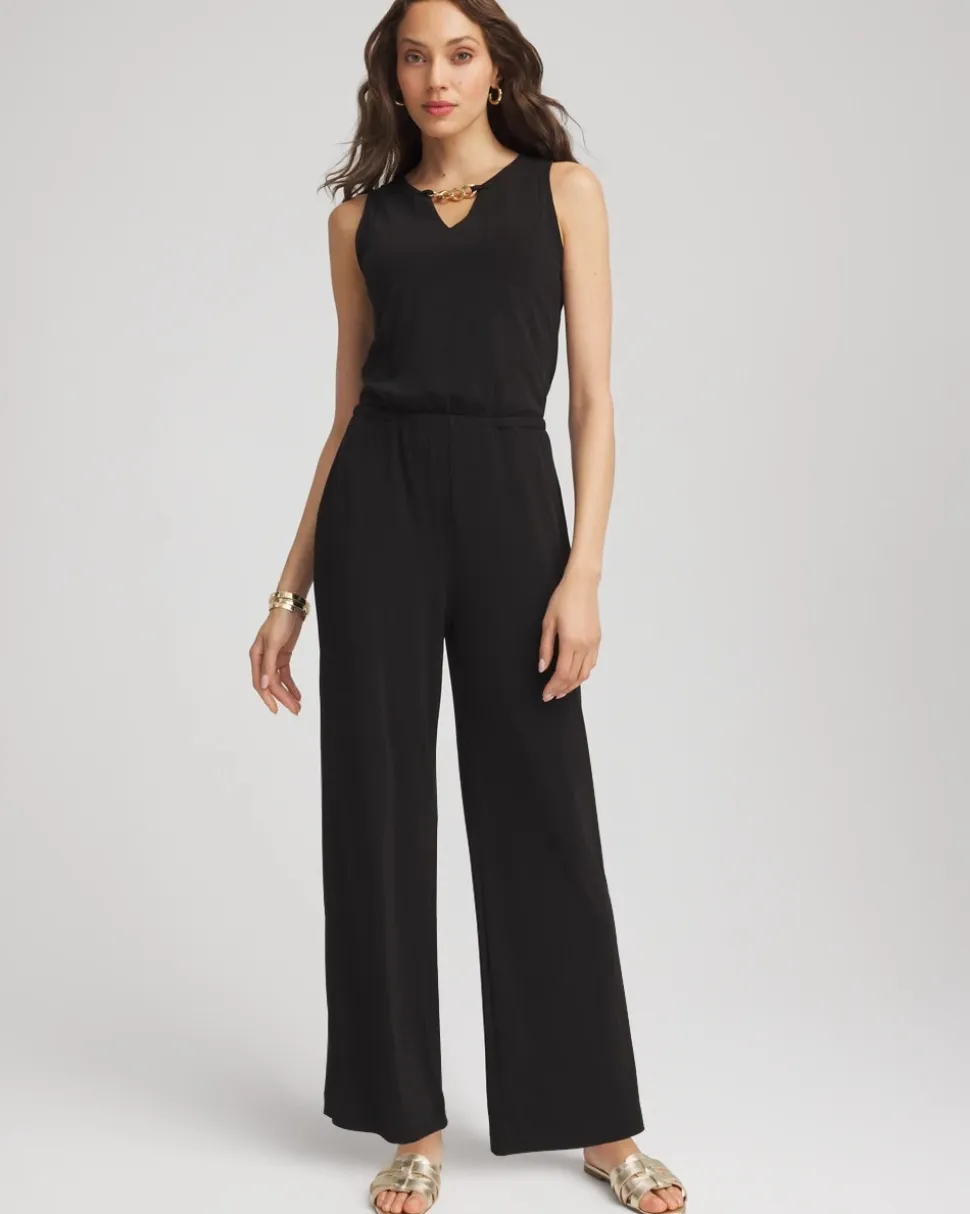 Travelers™ Jersey Knit Chain-Trim Jumpsuit