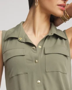 Travelers™ Knit Sleeveless Shirtdress