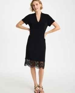Travelers™ Lace Hem V-Neck Dress