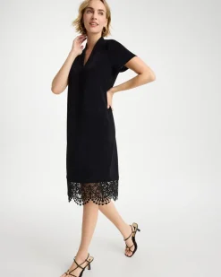 Travelers™ Lace Hem V-Neck Dress