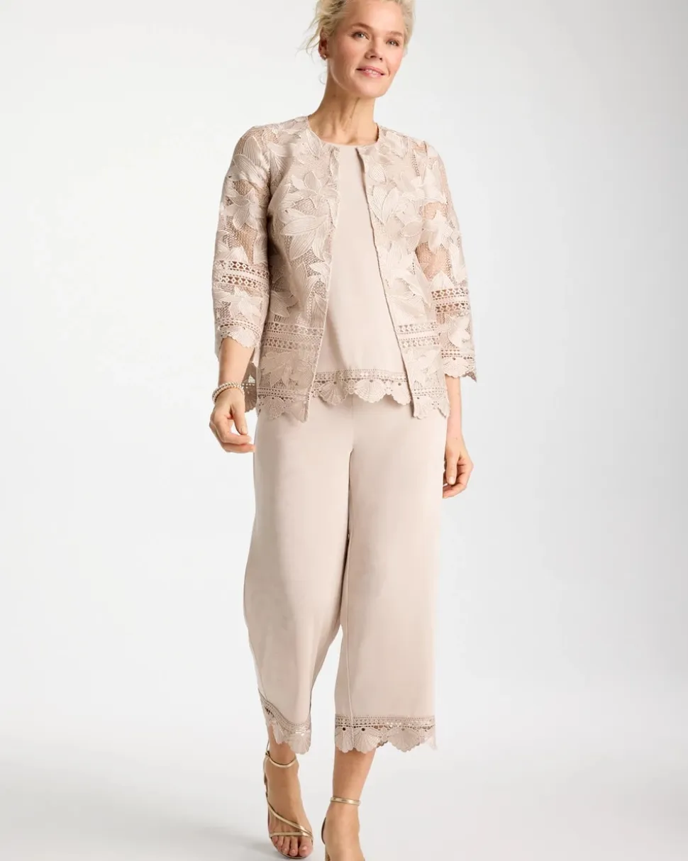 Travelers™ Lace Trim Cropped Pants