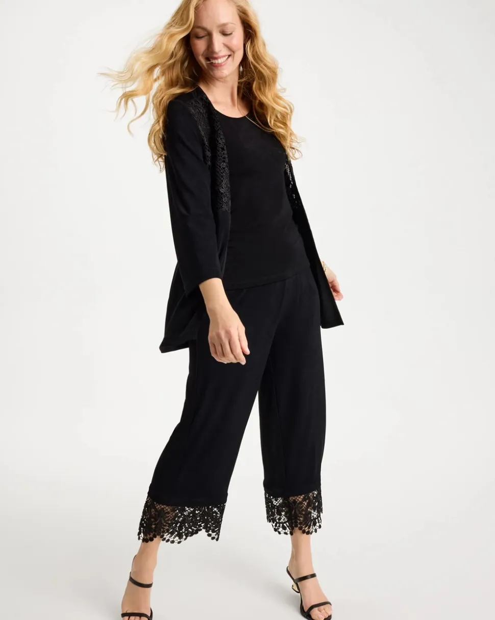 Travelers™ Lace Trim Cropped Pants