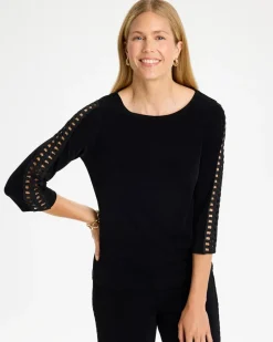 Travelers™ Macrame 3/4 Sleeve Top