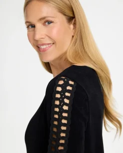 Travelers™ Macrame 3/4 Sleeve Top