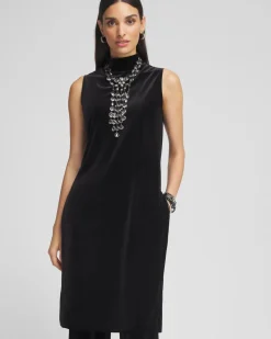 Travelers™ Maxi Mock-Neck Velvet Tunic