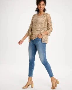 Travelers™ Metallic Crochet Cardigan
