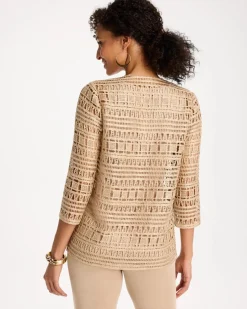 Travelers™ Metallic Crochet Cardigan