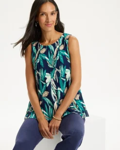 Travelers™ Palm Pleated Chiffon Tank