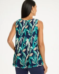 Travelers™ Palm Pleated Chiffon Tank