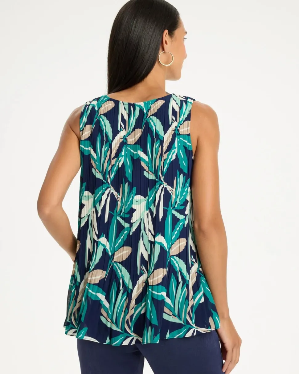 Travelers™ Palm Pleated Chiffon Tank