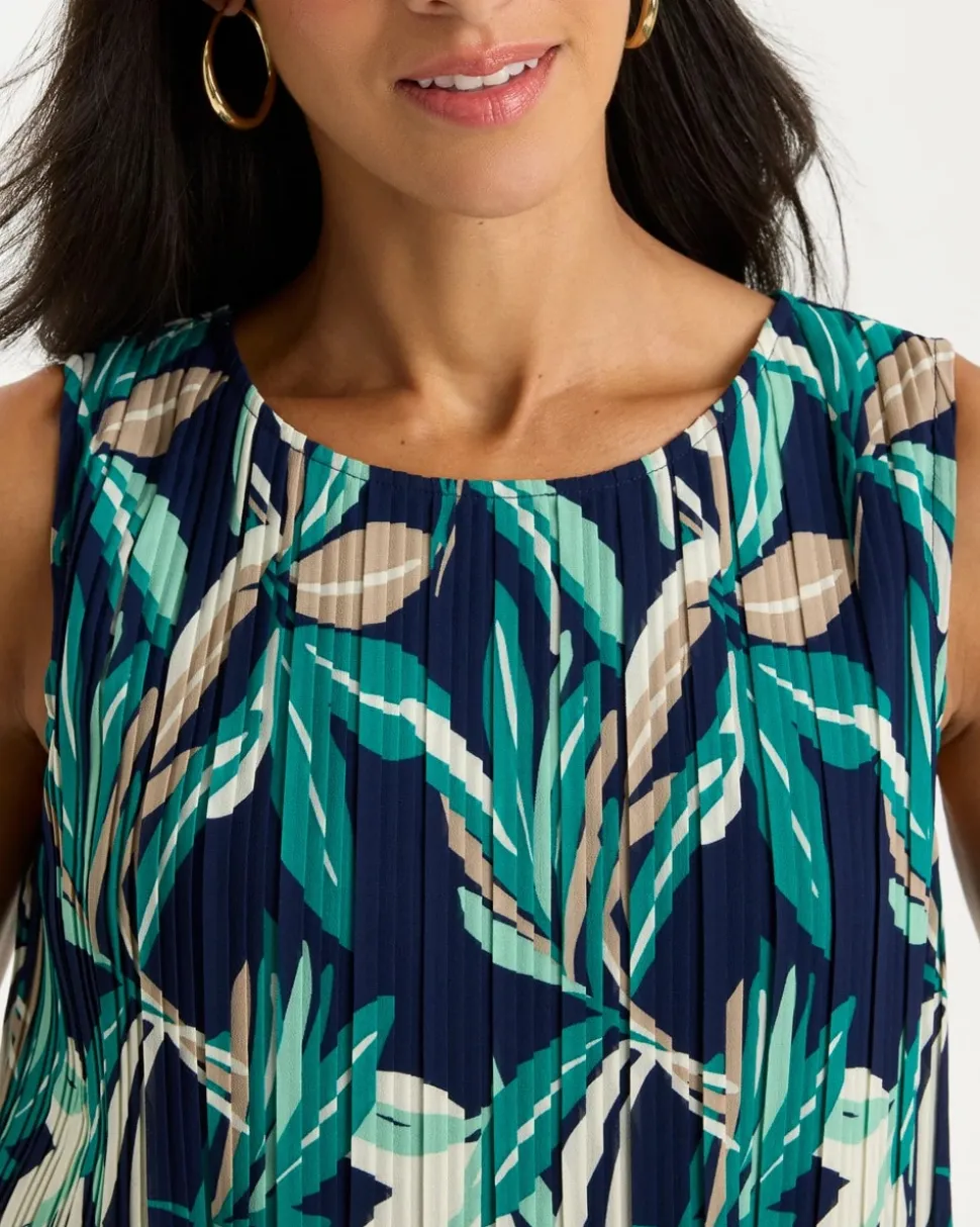 Travelers™ Palm Pleated Chiffon Tank