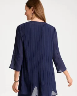 Travelers™ Pleated Chiffon Cardigan