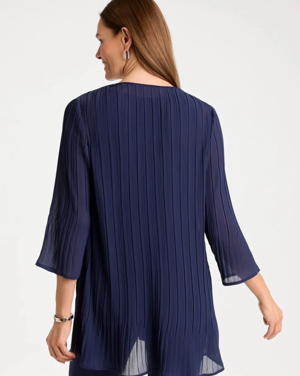 Travelers™ Pleated Chiffon Cardigan
