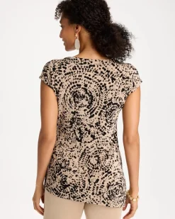 Travelers™ Side-Tie Spotted Print Top