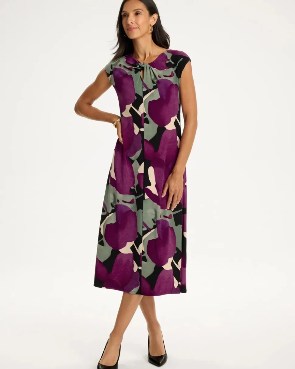 Travelers™ Twist Neck Midi Dress