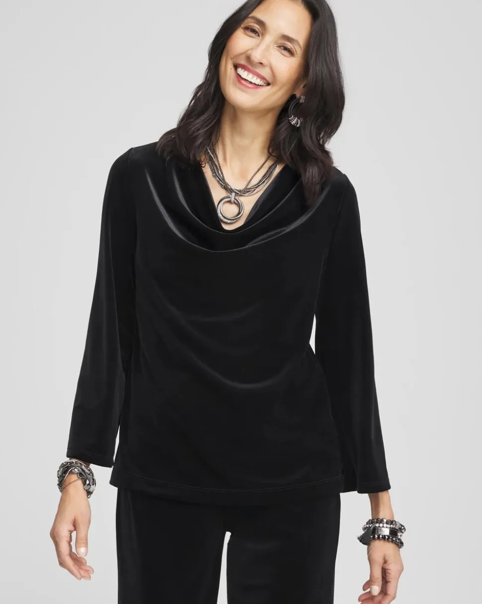 Travelers™ Velvet Cowlneck Top