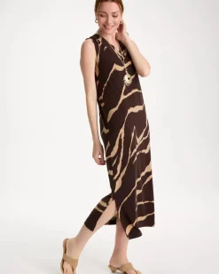 Travelers™ Zebra Double V-Neck Maxi Dress