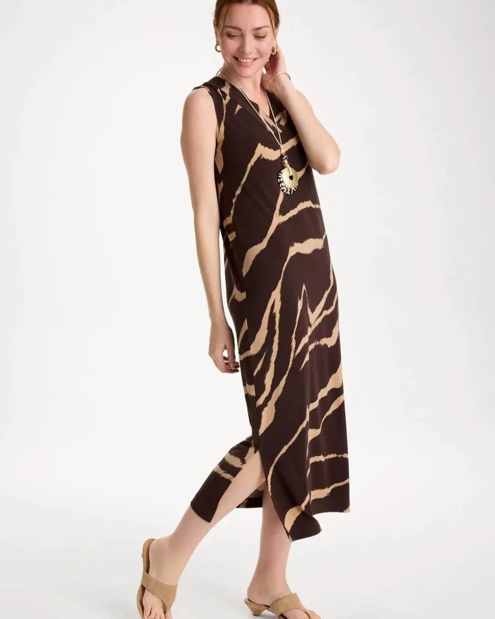 Travelers™ Zebra Double V-Neck Maxi Dress