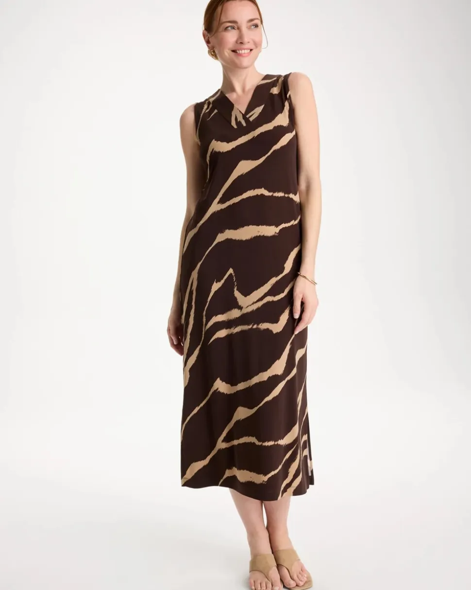 Travelers™ Zebra Double V-Neck Maxi Dress