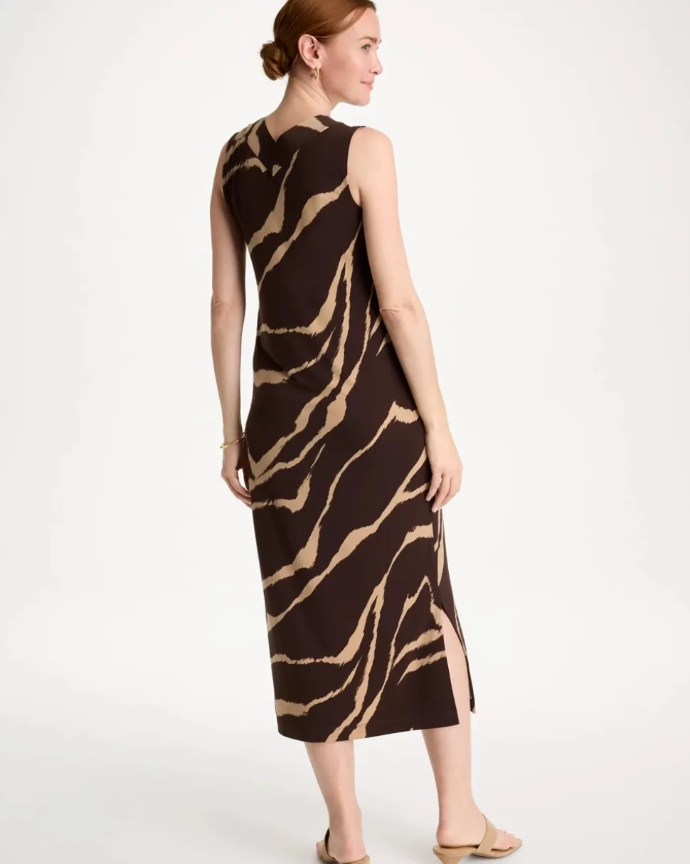 Travelers™ Zebra Double V-Neck Maxi Dress