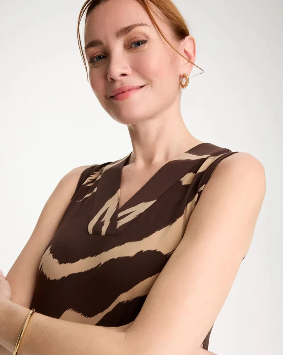 Travelers™ Zebra Double V-Neck Maxi Dress
