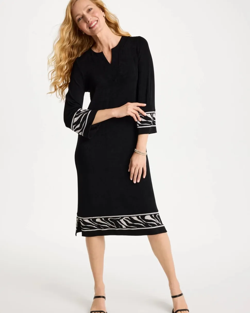 Travelers™ Zebra Trim Kurta Dress