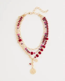 Triple-Strand Charm Necklace