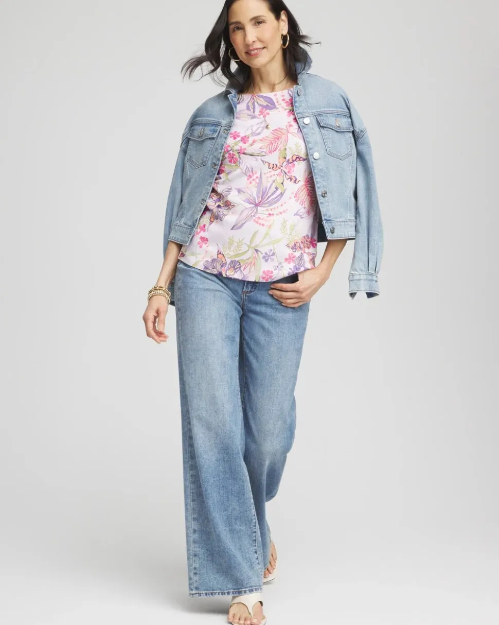 Tropical Floral Pima Tee