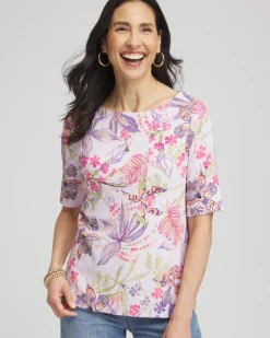 Tropical Floral Pima Tee