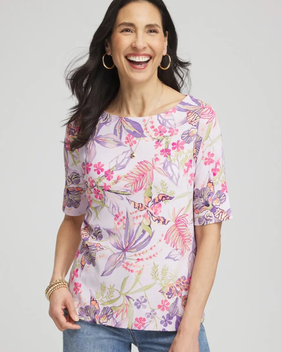 Tropical Floral Pima Tee