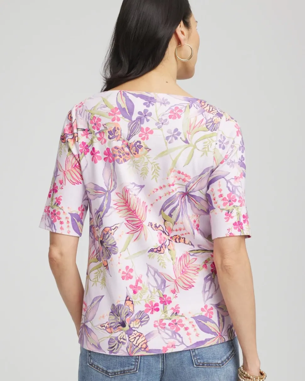 Tropical Floral Pima Tee