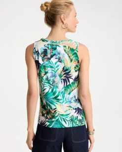 Tropical Jersey Satin Tank Top
