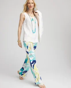 Tropical Linen Stretch Relaxed Pants
