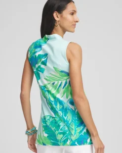 Tropical Pima Sleeveless V-Neck Tunic