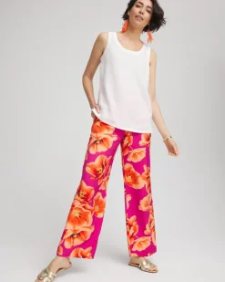 Tropical Smocked Pull-On Pants