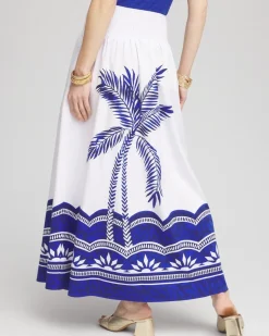Tropical Smocked Waist Pull-On Skirt