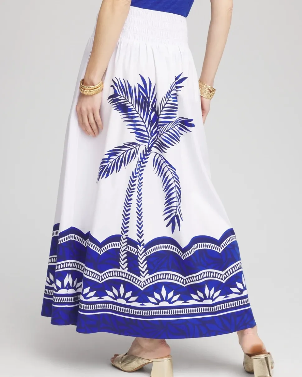 Tropical Smocked Waist Pull-On Skirt