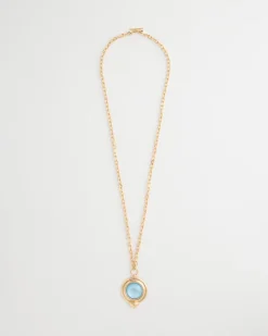 Twice As Nice Aqua Pendant Necklace